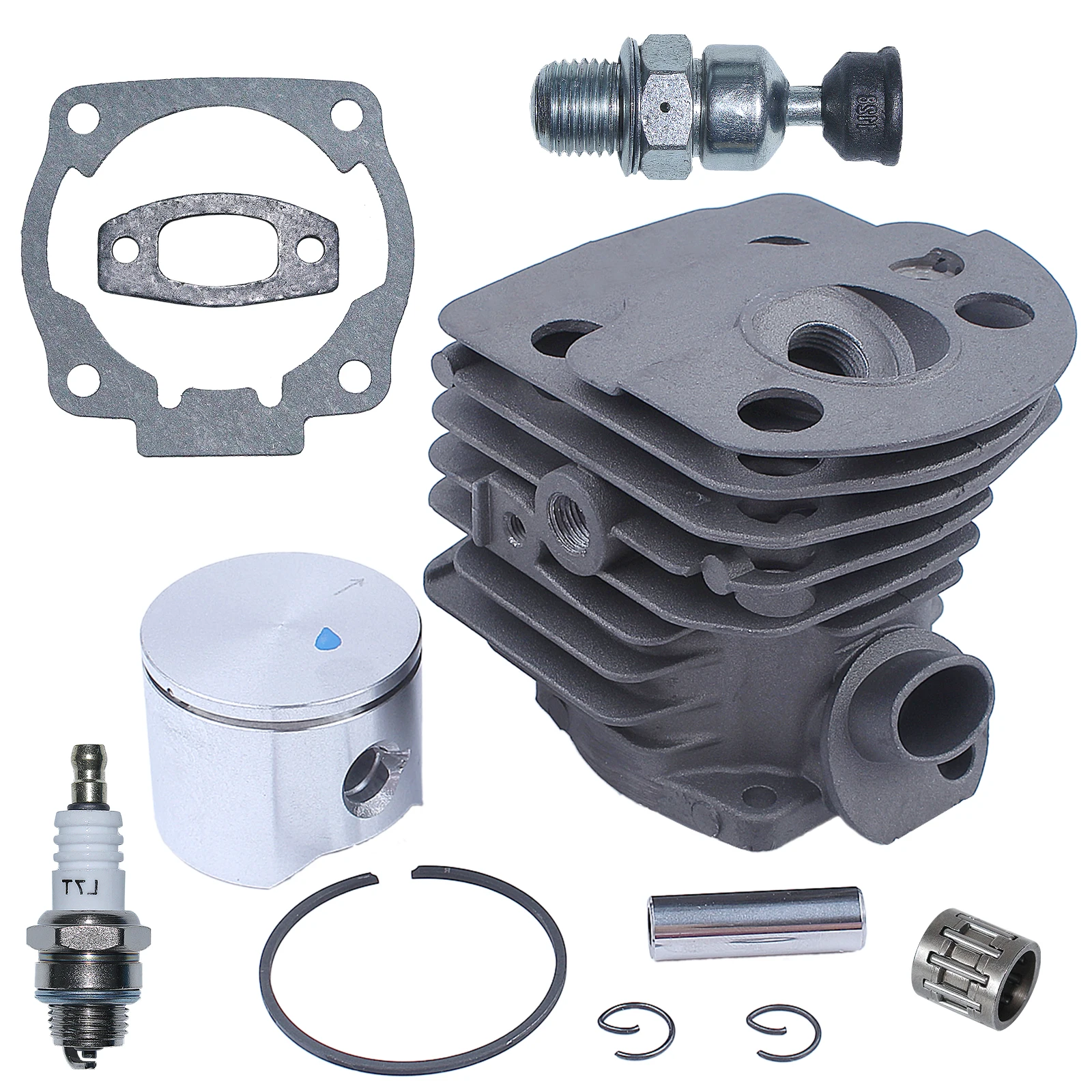 ปะเก็นลูกปืนลูกสูบกระบอกสูบ45มม. สำหรับ husqvarna 51 55 walbro WT-170อะไหล่503168301เลื่อย2จังหวะ