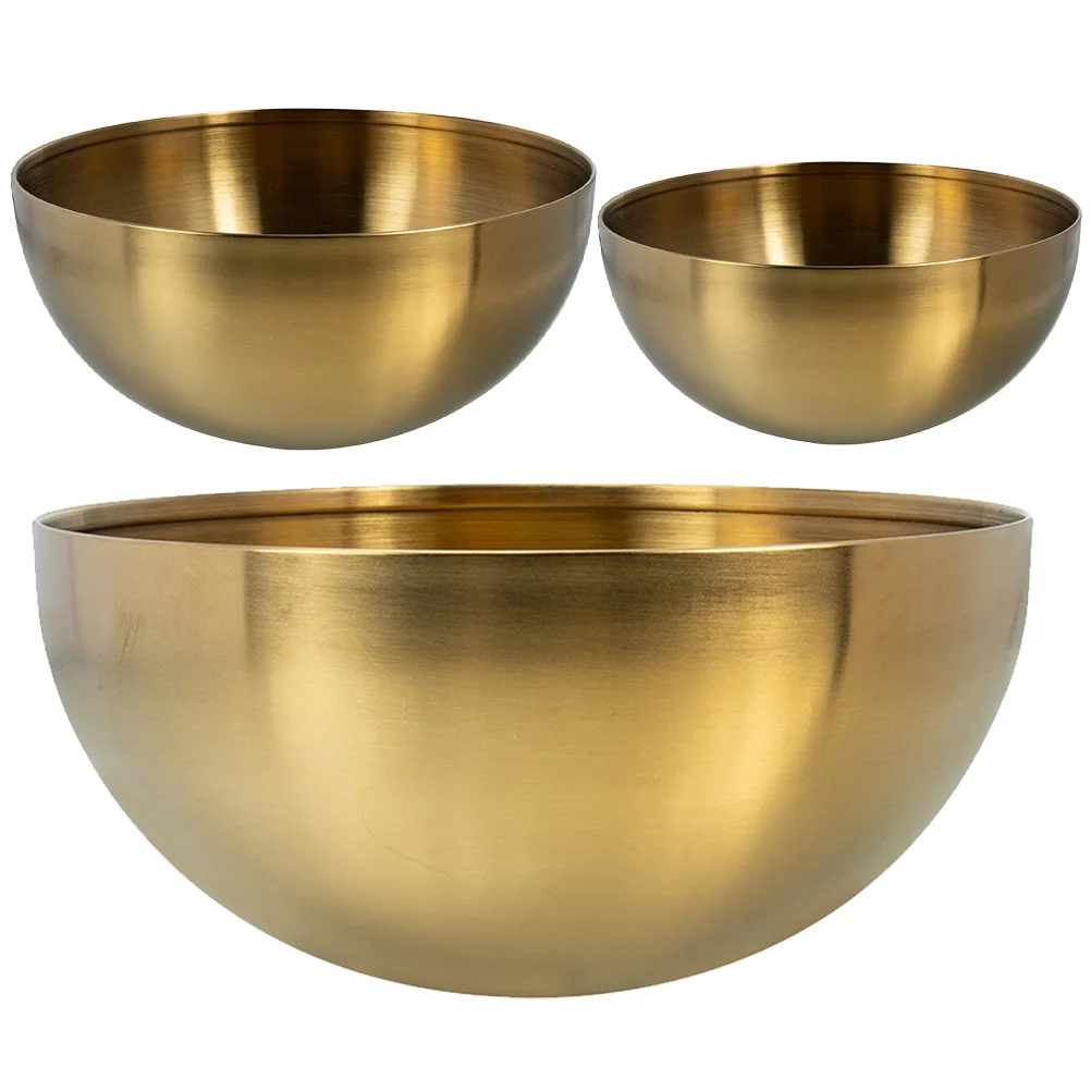 

3 Pcs Salad Bowl Stainless Noodles Bowls Mixing Containers for Food Large Metal Steel Fruit Cooking Tray