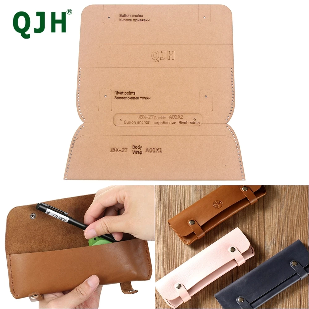 Kraft Paper Template DIY Handmade Leather Craft Acrylic Version Drawing Model Student Pencil Bag Stationery box Sewing Mold