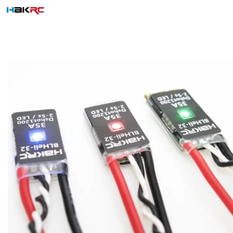 بدون فرش ESC مع إضاءة ليد مدمجة لطائرة سباق بدون طيار RC FPV ، HAKRC ، blhelii32 ، Dshot1200 ، 2-5S LIPO ، 35A