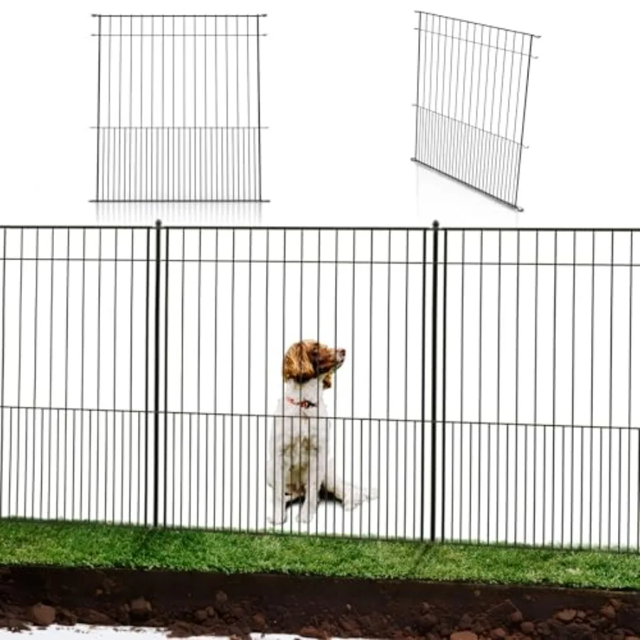Ta Fence Panes -, No Dig Metal Dog Fence, Heavy Duty Garden Border and Animal Barrier, Rustproof, Decorative Fencing for Backya