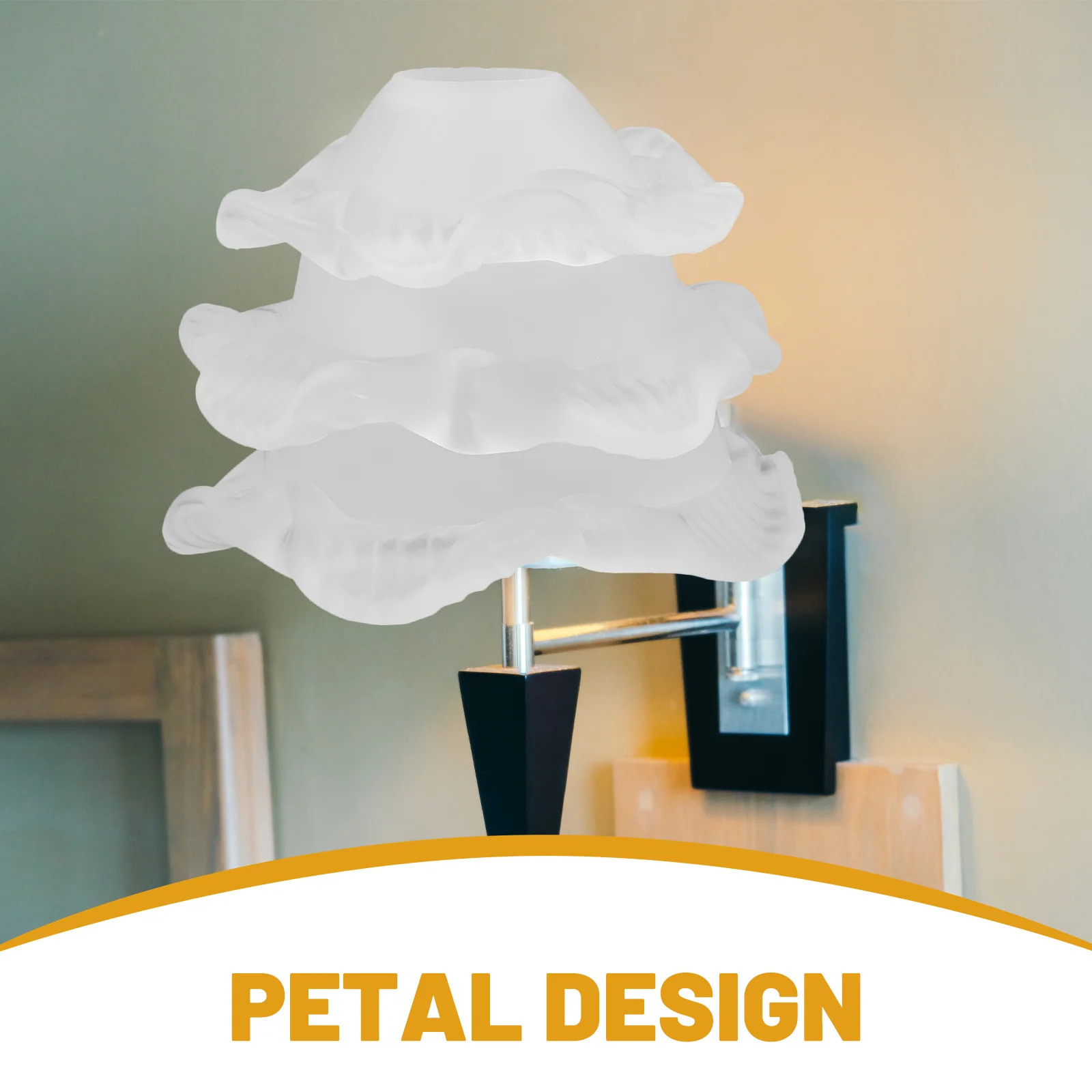 

Flower Petal Glass Wall Lamp Shade Layered Small Lampshade Replacement Cover for Study Bedroom Living Room Decor
