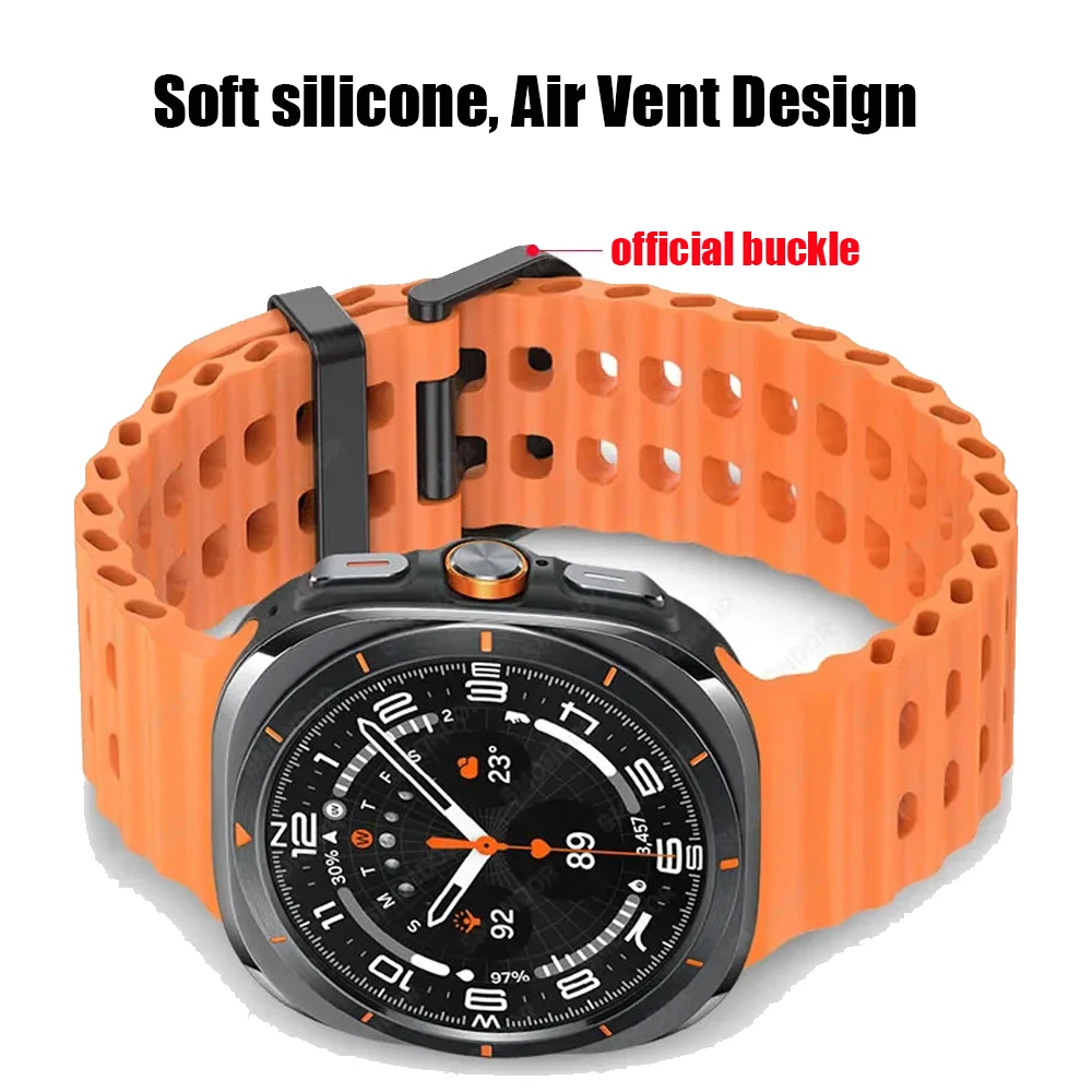 Original Silikonarmband für Samsung Galaxy Watch Ultra 2 47mm Marine Sport Armband Correa für GalaxyWatch Ultra 2026 2025 Bänder – Detail 15