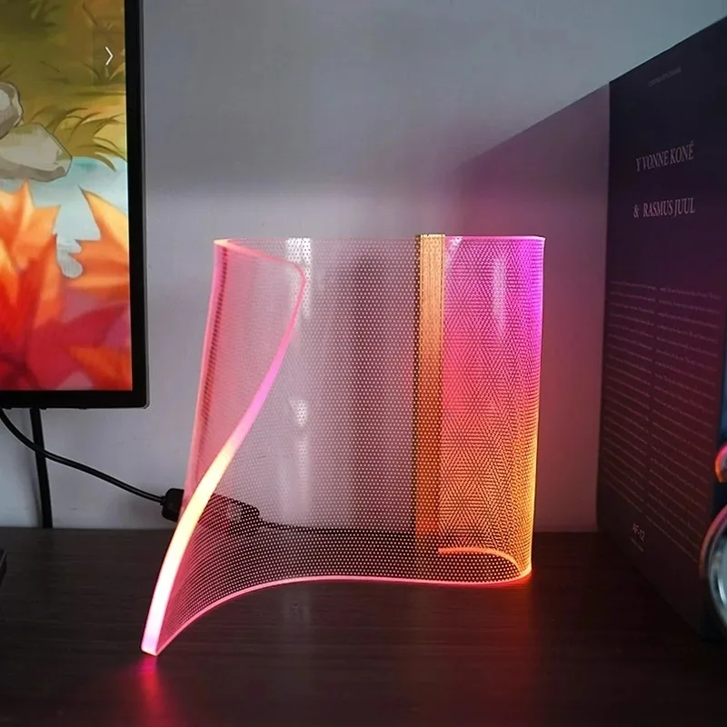 LED Luminous Acrylic Ambient Light E-sports Room USB Port Pickup Rhythm Colorful New and Unique Table Gift
