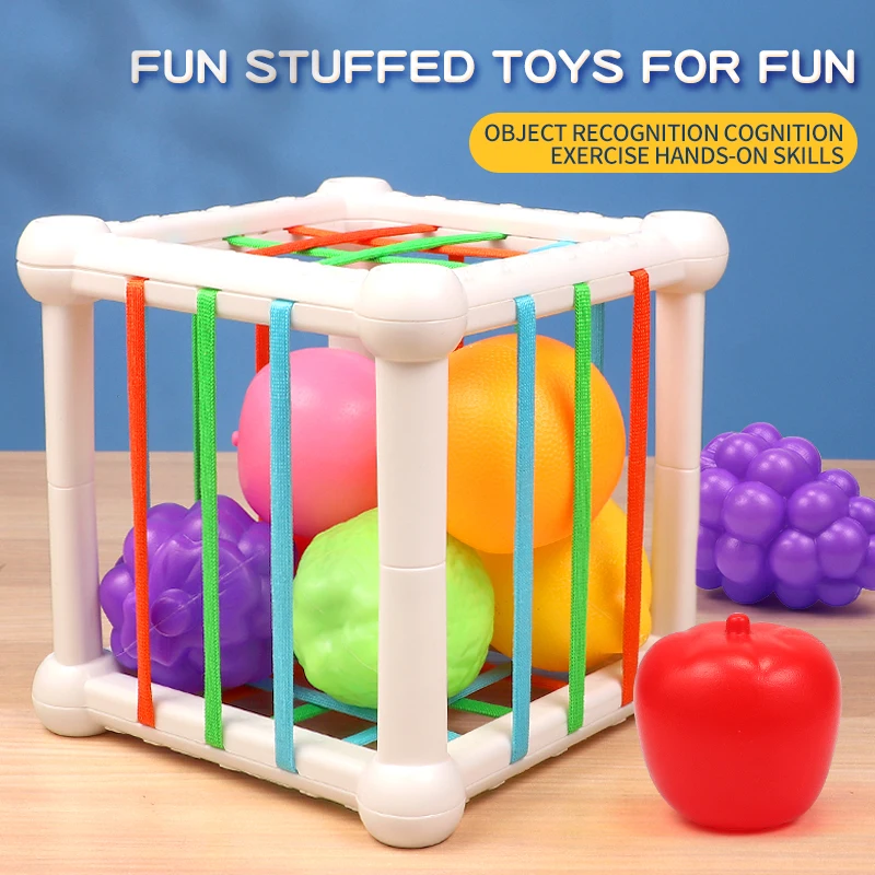 Jouets sensoriels aux fruits pour bébés, jouets éducatifs pour la reconnaissance des couleurs et des formes, améliorant l'attention et la préhension, jouets d'éveil pour nourrissons