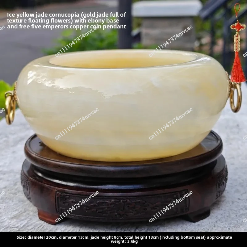 Jade cornucopia ornament, living room entrance, Chinese home decoration, office relocation, new home opening craft gifts