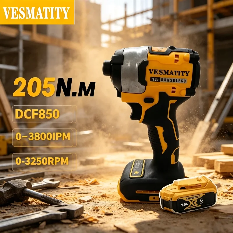 Vesmatity DCF850 Brushless Electric Spray Gun Lightweight Paint Sprayer Uniform Spray for Home DIY Project Battery Pro Max Unit