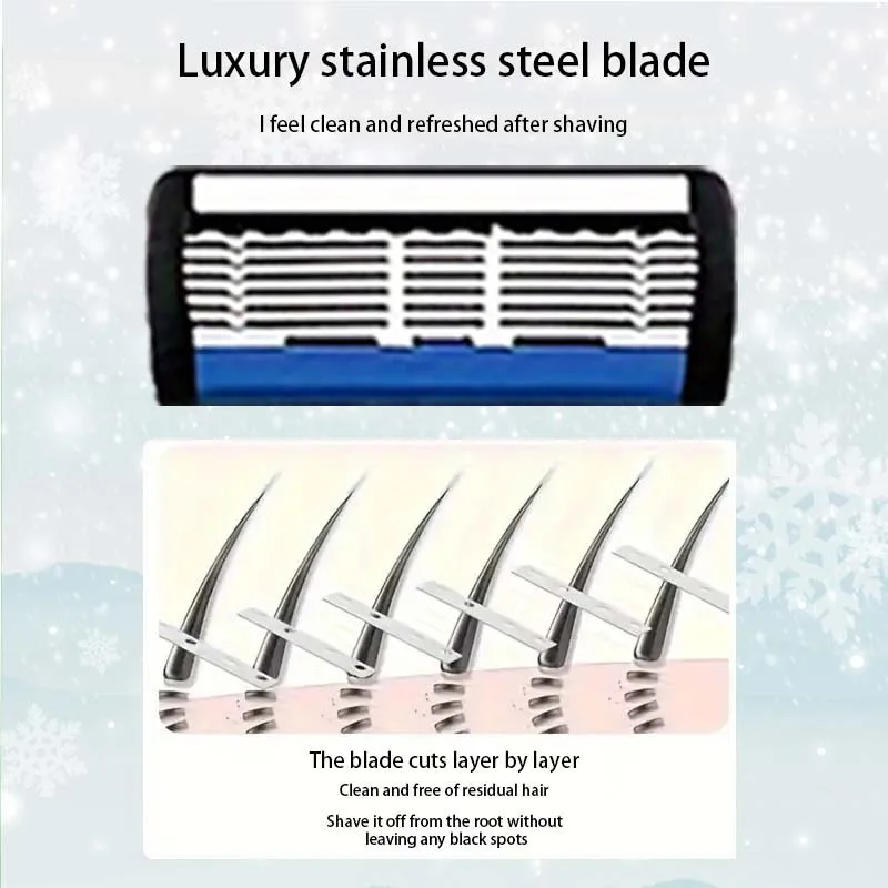 Luxurious and high-quality men's razors with comfortable anti-slip handles, safe and durable blades. Perfect gift for festivals