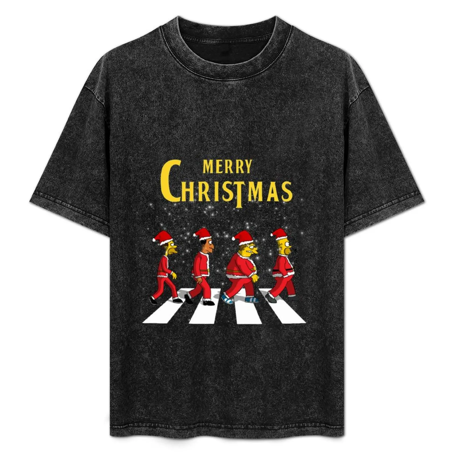 SIMPS Merry Chirstmas On Abbey Road T-Shirt summer tops oversized graphic tee men graphic t shirts