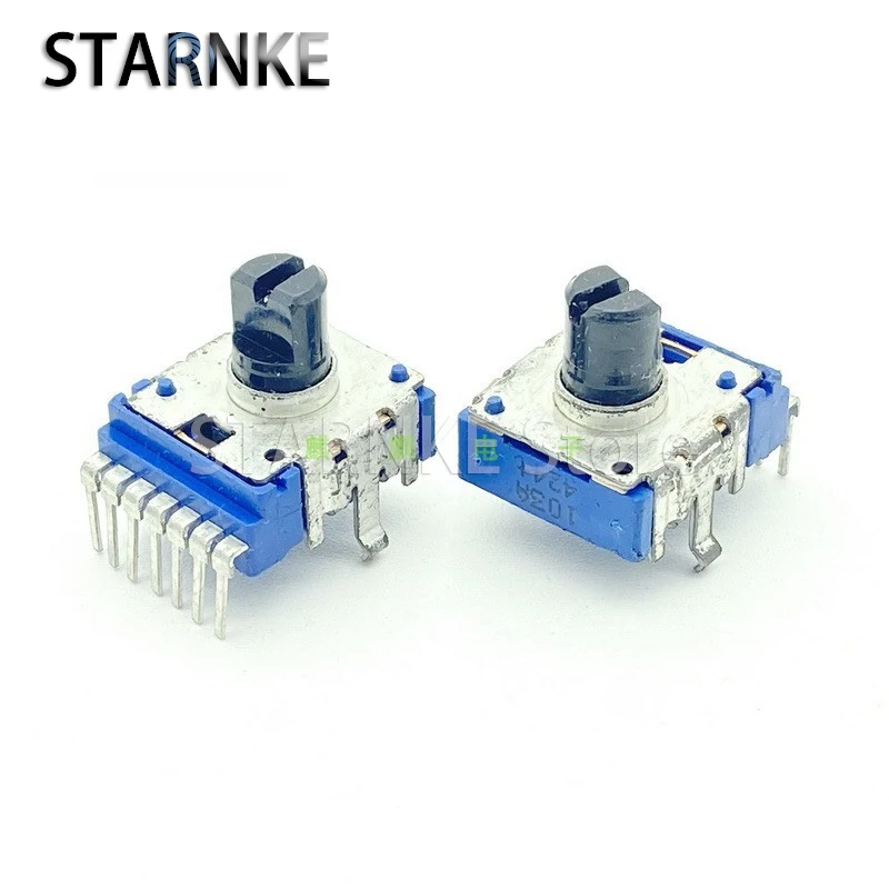 

2PCS RK14 Type A10K Single Row 7-Pin Dual Power Amplifier Tuning Tone Volume Potentiometer A103 D Shaft Length 8mm