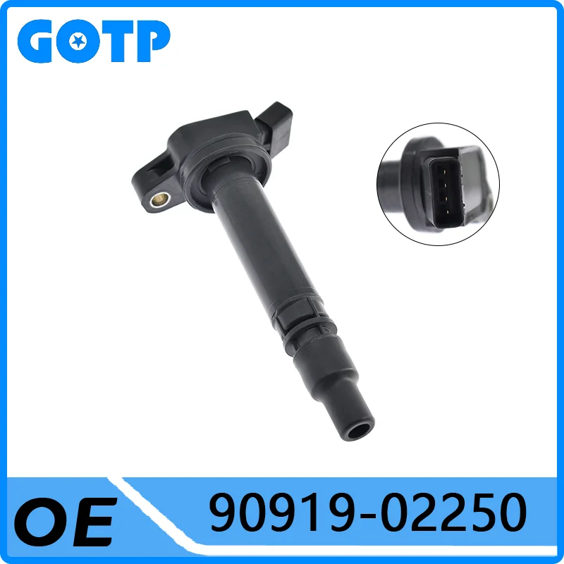 

GOTP Ignition Coil #90919-02250 For TOYOTA Mark X Reiz Crown Land Cruiser Tundra Sequoia Lexus IS250 GS30 GS450 LS460 LS600H