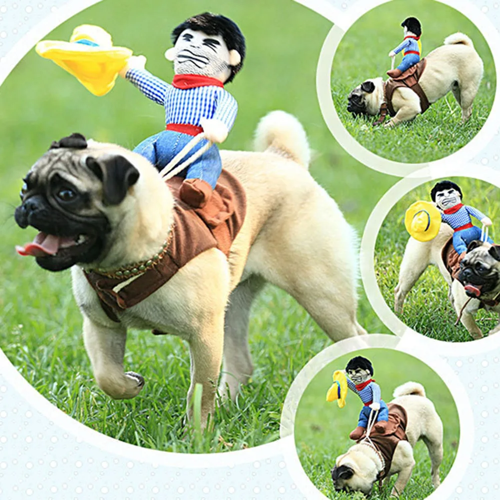 Pet Dog Riding Costume Halloween Funny Costumes Small And Medium Sized Dog Cosplay Party Atmosphere Funny Costumes Pet Clothes