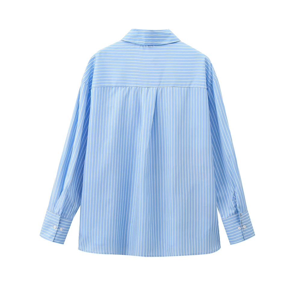 JNLEAOG femmes irt imprimé fleuri rayé coupe ample longue Sve fibre de Polyester résistant à la déformation automne nouveau Sle