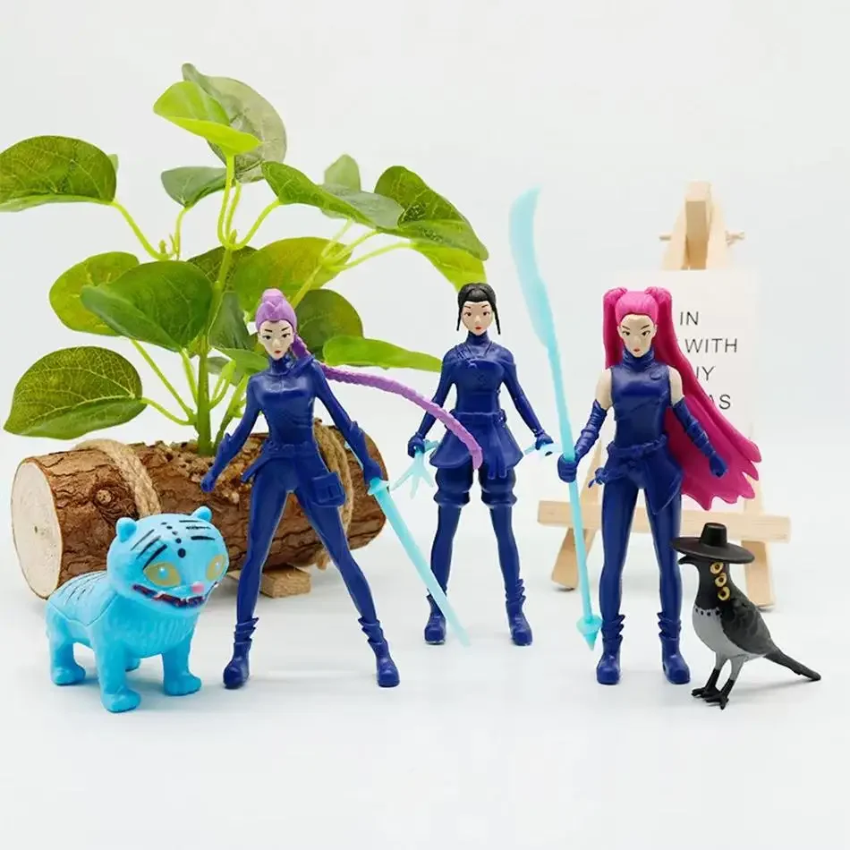 5pcs-18pcs/Set Kpop Demon Hunters Action Figure Tiger Rumi Mira Zoey Figurine Doll PVC Model Collectible Figure Room Decoration