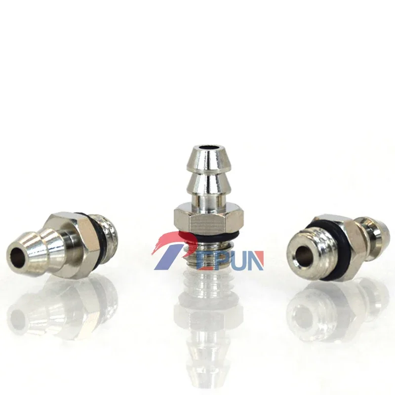 100pcs Pneumatic Fittings 5.5mm/3.5mm/1.5mm Air Pneumatic Hose To M5/M3 Male Mini Barb Fitting M-5AU-6/M-5AU-4MM Copper Connect