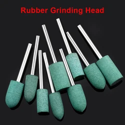 5PCS Rubber Grinding Head For Metal Wood Mold Polishing Abrasive Rotary Tool Surface Finishing With 2.35/3mm Shank
