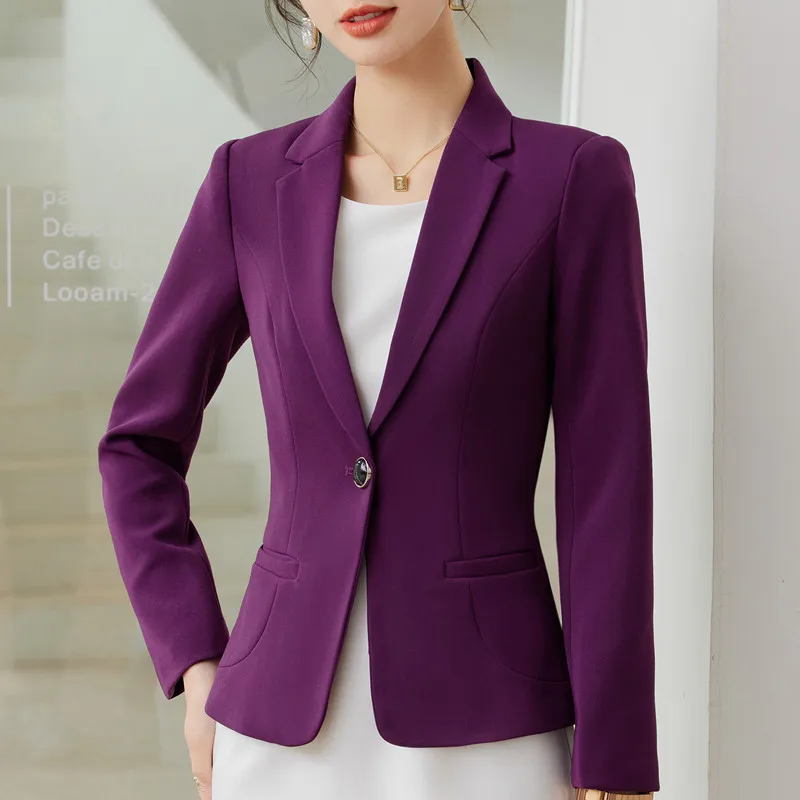 NAVIU Elegant Blazer Suits Women Business Work Uniform Office Lady Professional Long Sleeve Slim Jacket Female Fashion New Coat