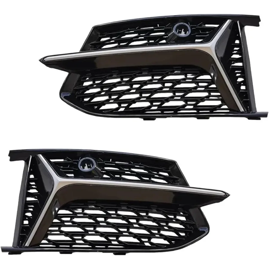 

Glossy Black Car Front Bumper Grille Grill Cover Compatible With Audi S6 A6 C8 RS6 SLine 20182024 HONEYCOMB Fog Light Bezel Cov