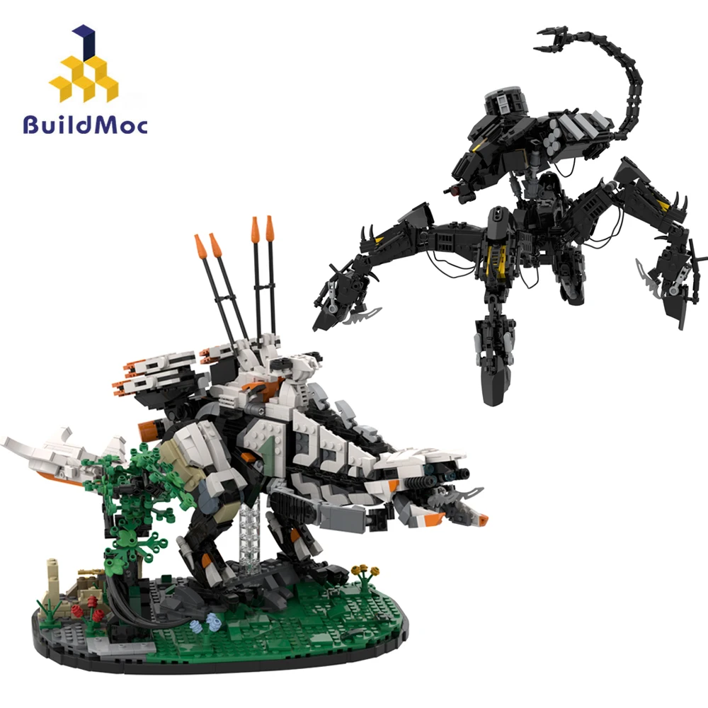 BuildMoc Horizons Zerod Dawn, Forbidden West Thunderjaw Corruptor Forbidden West Mech Building Block Kit for Children Gifts