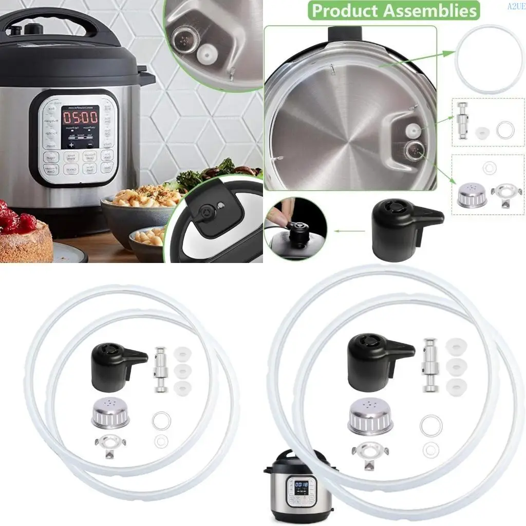 

A2UE Comprehensive Pressure Cooker Accessory Set Dishwasher Safe Part for 5/6QT Featuring Anti Blockage Sealing Rings