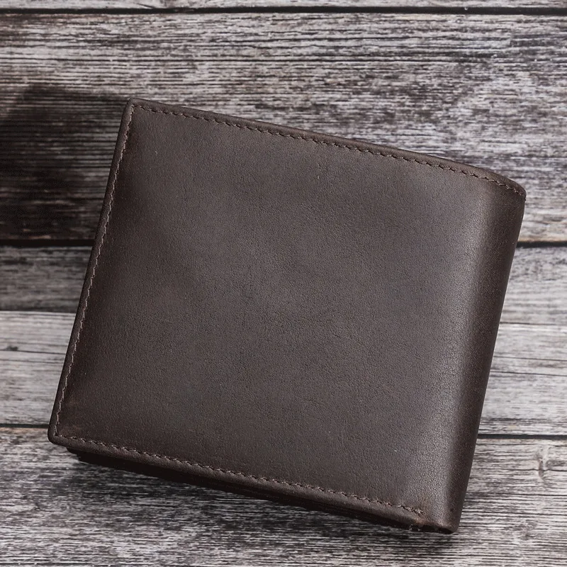 British Style Crazy Horse Anti Theft Brush 12 Constellation Chart  Horizontal Men's Leather Wallet Coin Purse Holder Men Wallets