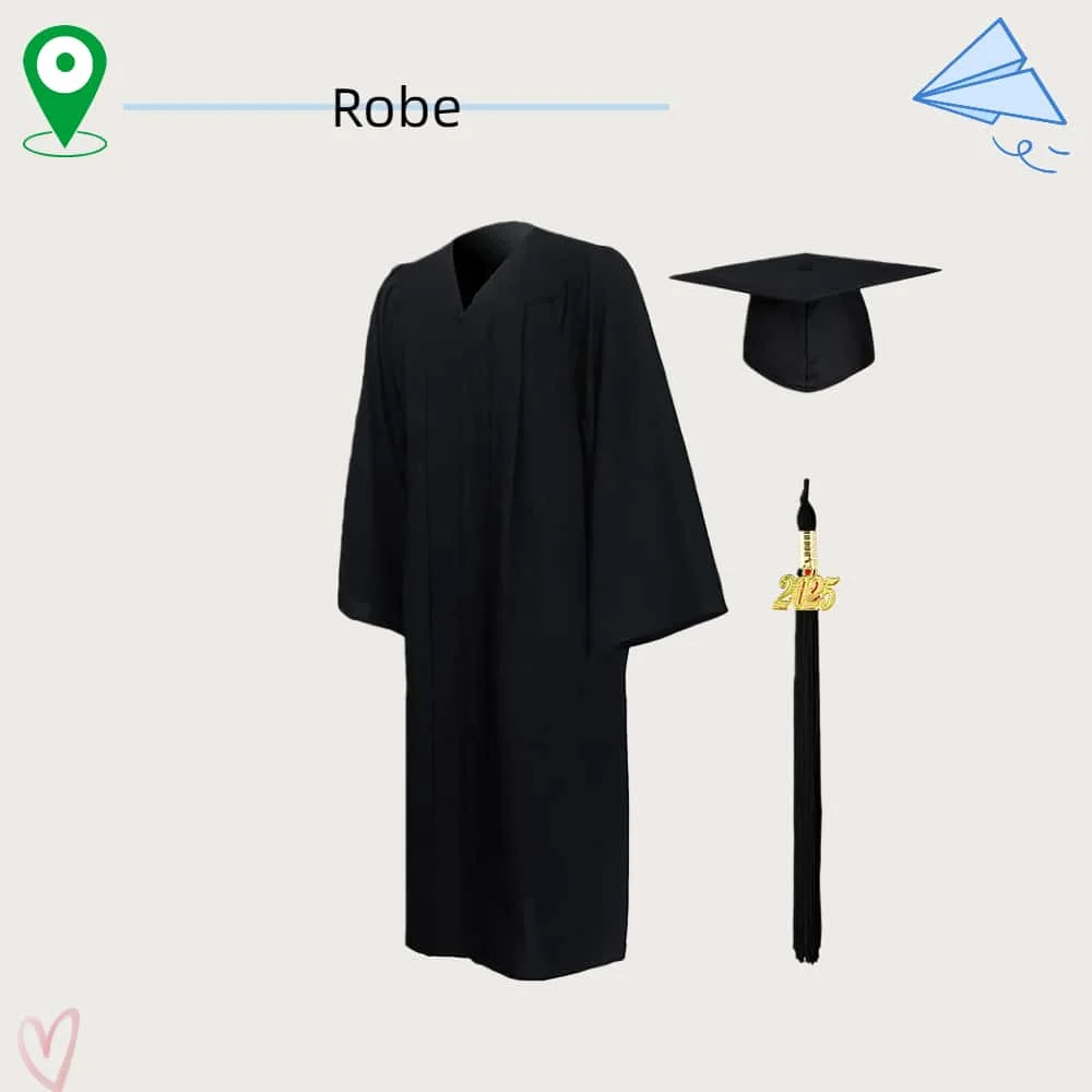 2025, neuer Stil, gewebtes akademisches Kleid im amerikanischen Stil, Abschlusskleidung für Erwachsene, Abschlusskleidung für Universitätsgradzeremonie-Set