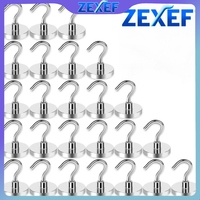 ZEXEF 10PCS Versatile 20mm Magnetic Hooks with Strong Neodymium Magnet Multipurpose Hangers for Home Office and Garage