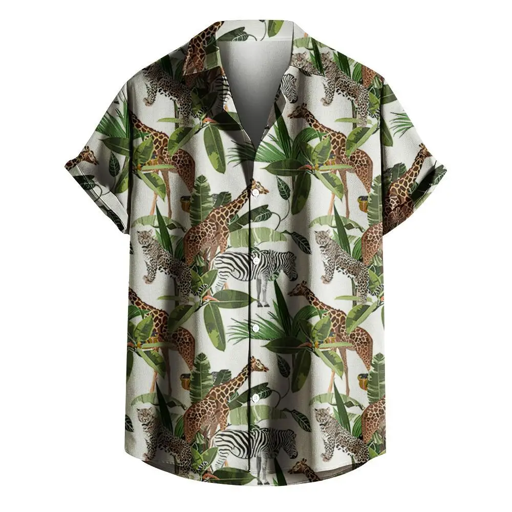 

Summer Hawaiian Shirts Men's Shirts Harajuku Vintage Oversized Men's Clothing Beach Prom Print Tops Unisex Fashion Short Sleeve