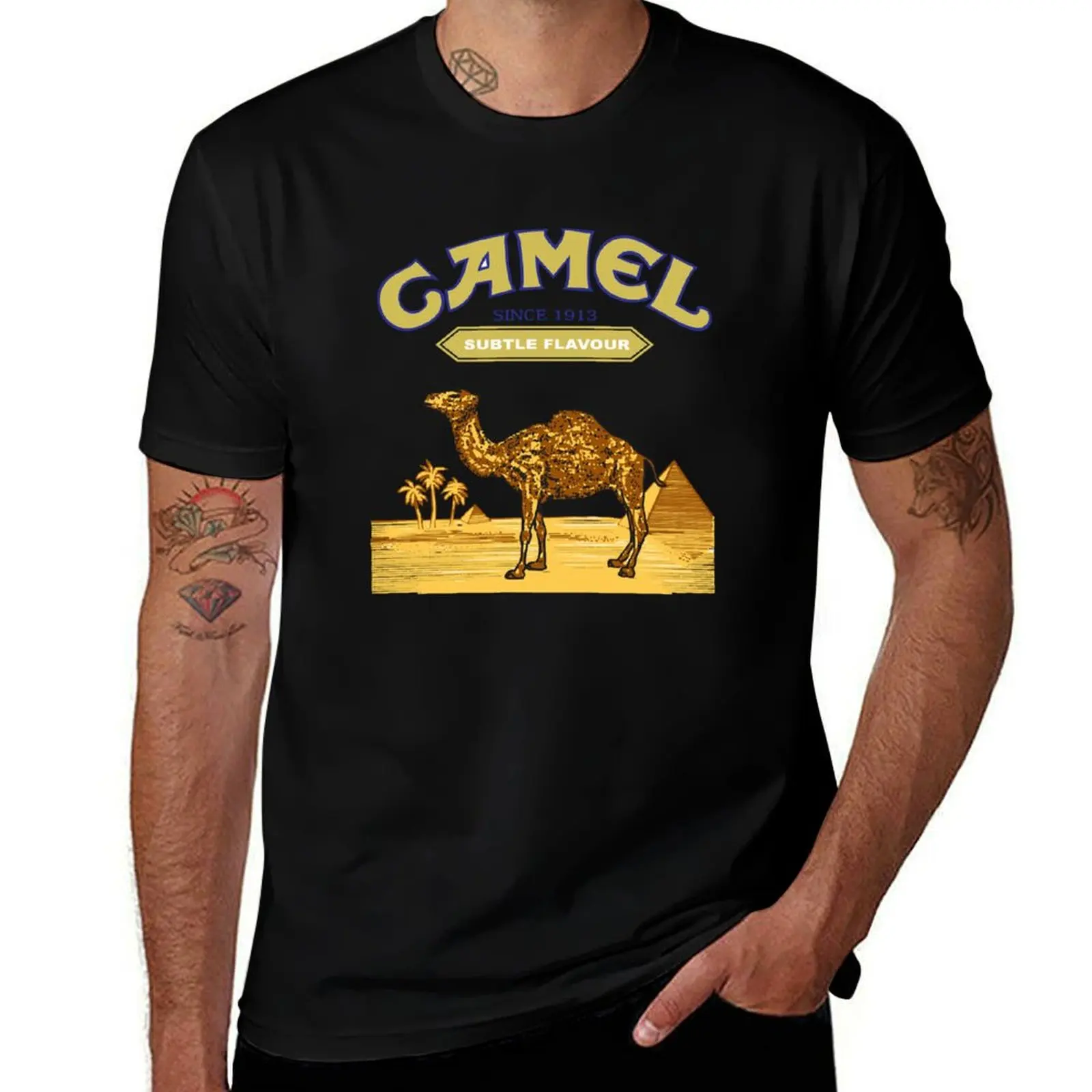 

Camel Cigarettes T-Shirt Simple Line Art Print Tee