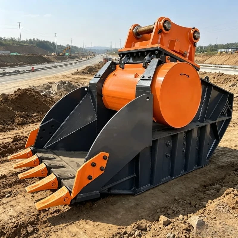 Hydraulic Jaw Crusher Bucket for Excavator Concrete Demolition Recycling Impact for Hard Rock Concrete Demolition Customized