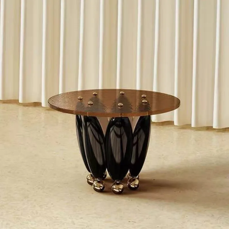 Retro petal edge few natural marble countertops light luxury creative art special shape