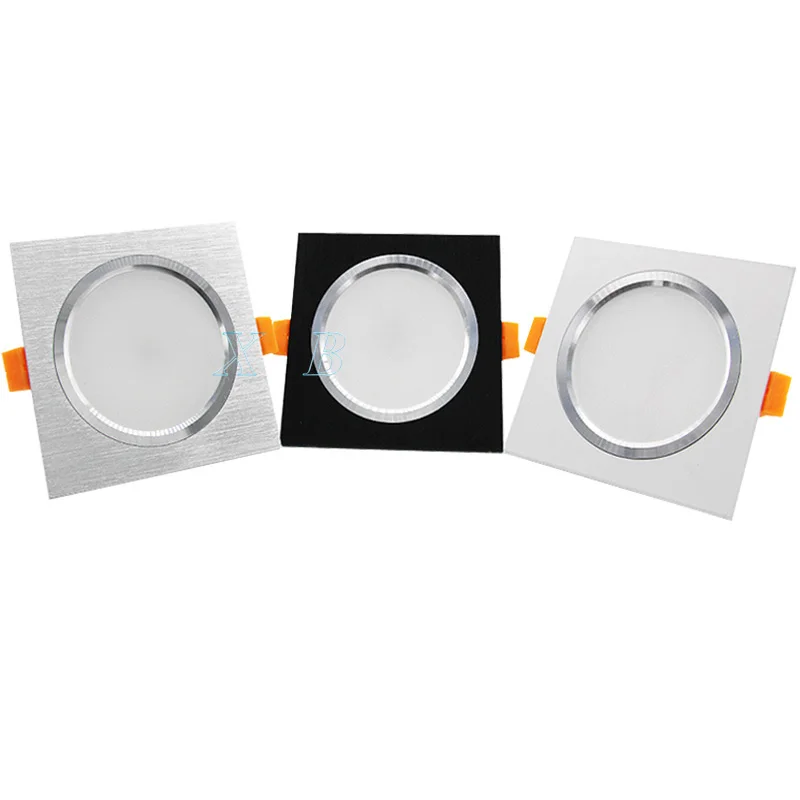 10Pack AC110V220V LED Downlight 3W 5W 7W 9W 12W 15W 18W Square Recessed Lamp Led Bulb Bedroom Kitchen LED Ceiling Spot Lighting