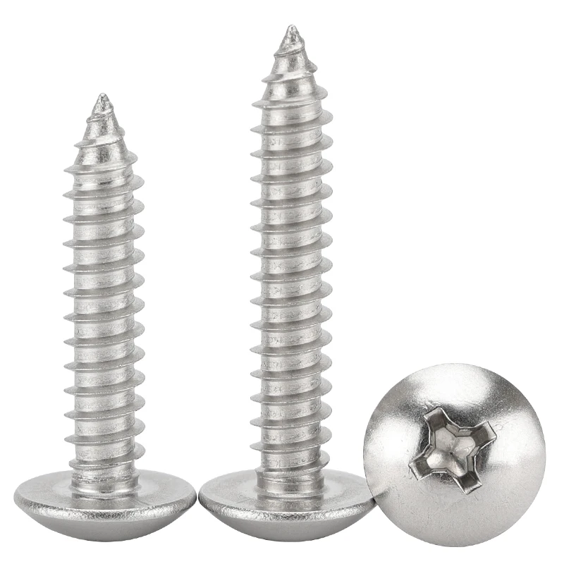 304 Stainless Steel M3 M3.5 M4 M5 M6 Cross Recessed Truss Head Self-tapping Screw Phillips Pan Head Wood Screw