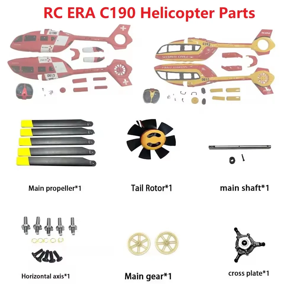 RC ERA C190 H145 Helicopter Parts Battery ESC Main Propeller Tail Rotor Shell Rotor Chuck Tail Main Plate Accessories