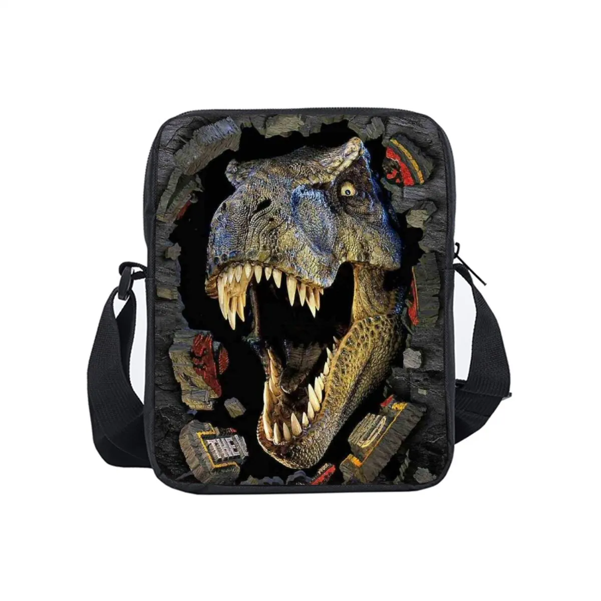 

Dinosaur Print Single Sided Messenger Bag for Boy/Girls Children Best Gifts 3D Cartoon Casual Crossbody Bag