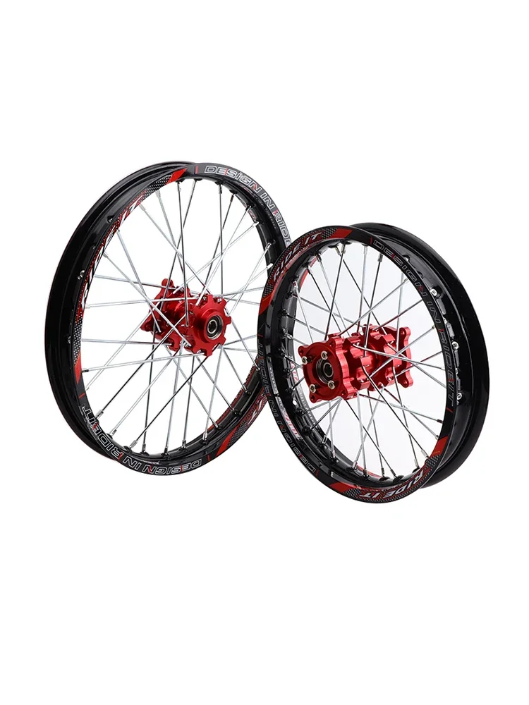 AliExpress NONE Front 1.40x14 Rear 1.85x12 inch aluminium Wheel Rim with CNC Hub 12/14 inch Black 15mm For Dirt Pit bike KAYO HR-160cc TY150CC