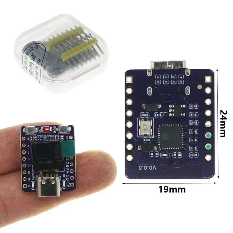 Плата разработки OLED ESP32-C3 с 0,42-дюймовым OLED-модулем, керамической антенной, Wi-Fi, Bluetooth, ESP32 Supermini, макетная плата