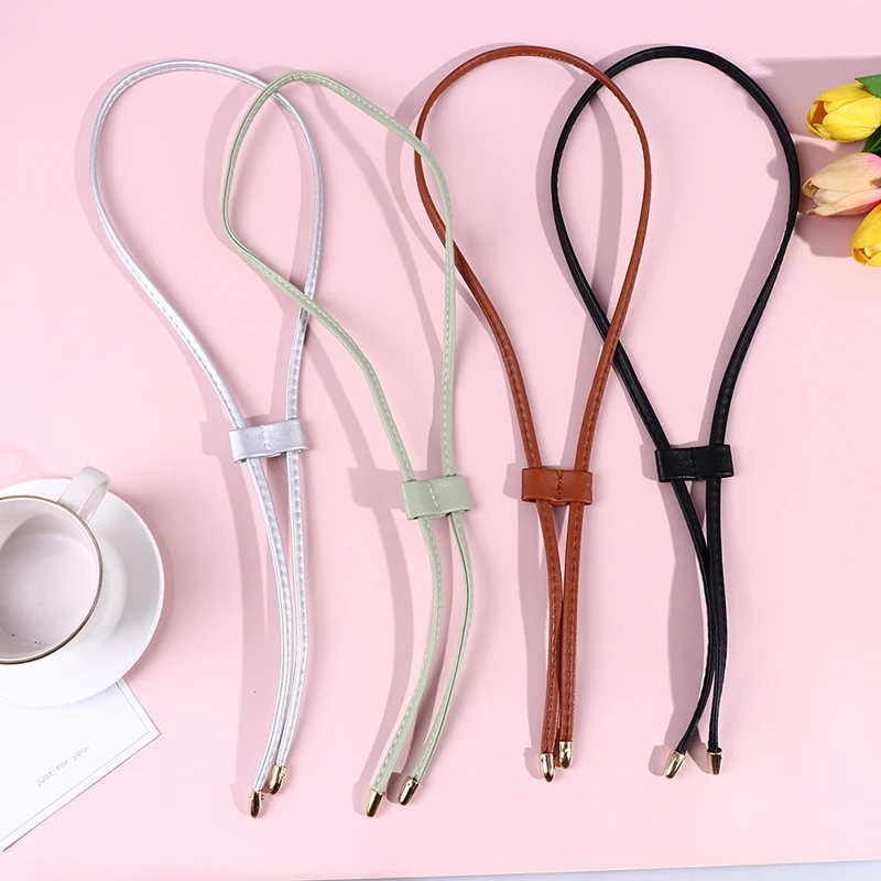 Women Detachable PU Leather Bag Strap DIY Replacement Bucket Bag Drawstring Rope Backpack Beam Pocket Purse Accessories 4 Colors