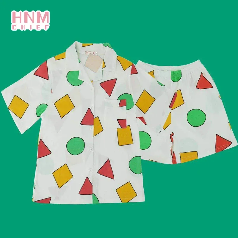 Pijama coreano Schin Chan lindo hogar pareja pijamas Casual estampado de dibujos animados conjunto de 2 piezas Otoño Invierno cálido traje Sinchan de manga larga