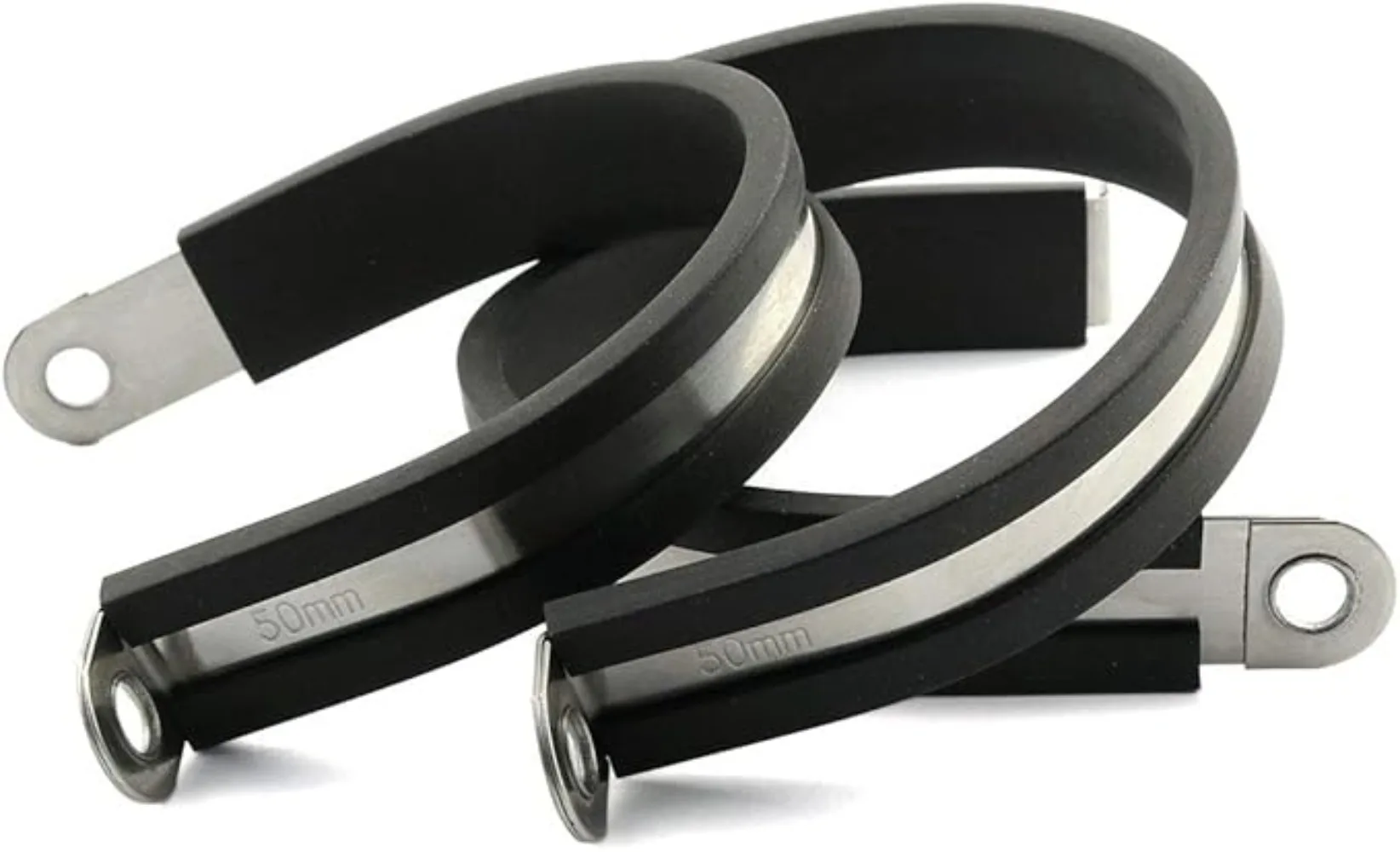 10pcs Rubber Lined Pipe Clamp P Clips M6-M40 Stainless Steel Mounting Hose Clamp for Fixed