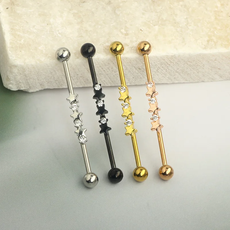 الزركون الصناعية ثقب القرط ، 14 جرام فراشة ، الحديد الصناعي ، الغضروف القرط ، هيئة ثقب المجوهرات ، 38 مللي متر ، جديد ، 1 قطعة #3