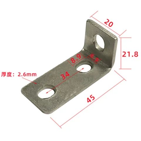 10 pezzi Angolo di 90 gradi Connettore a forma di L Staffa angolare Brace Giunto di fissaggio Supporto per mensola per mobili Schermi