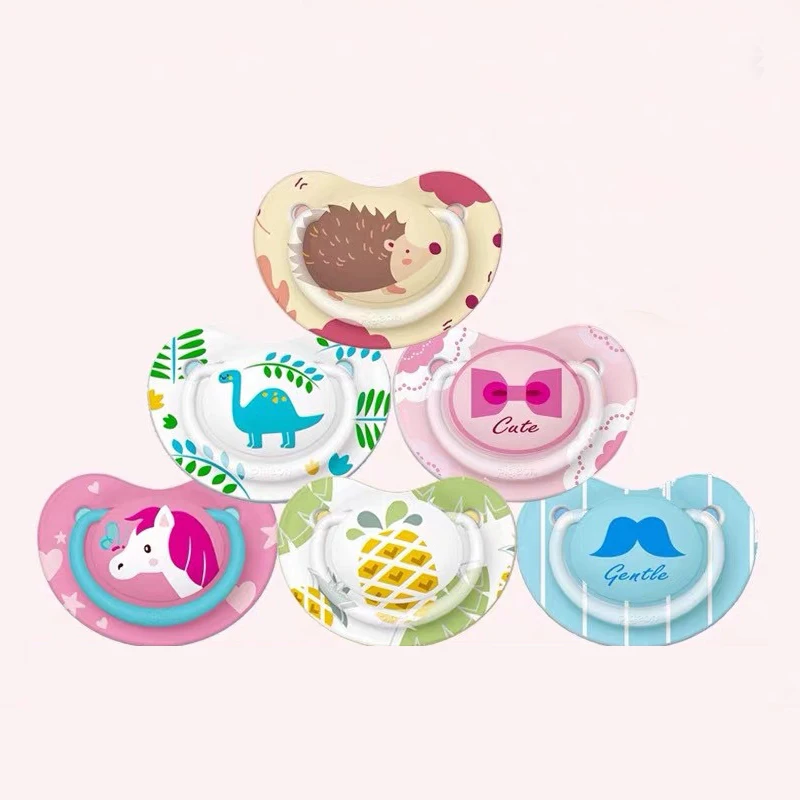 

0~34M Baby Pacifier With Lid Safe Food Grade Silicone Newborn Appease Pacifier Round and Flat Nipples Infant Teether Nuk