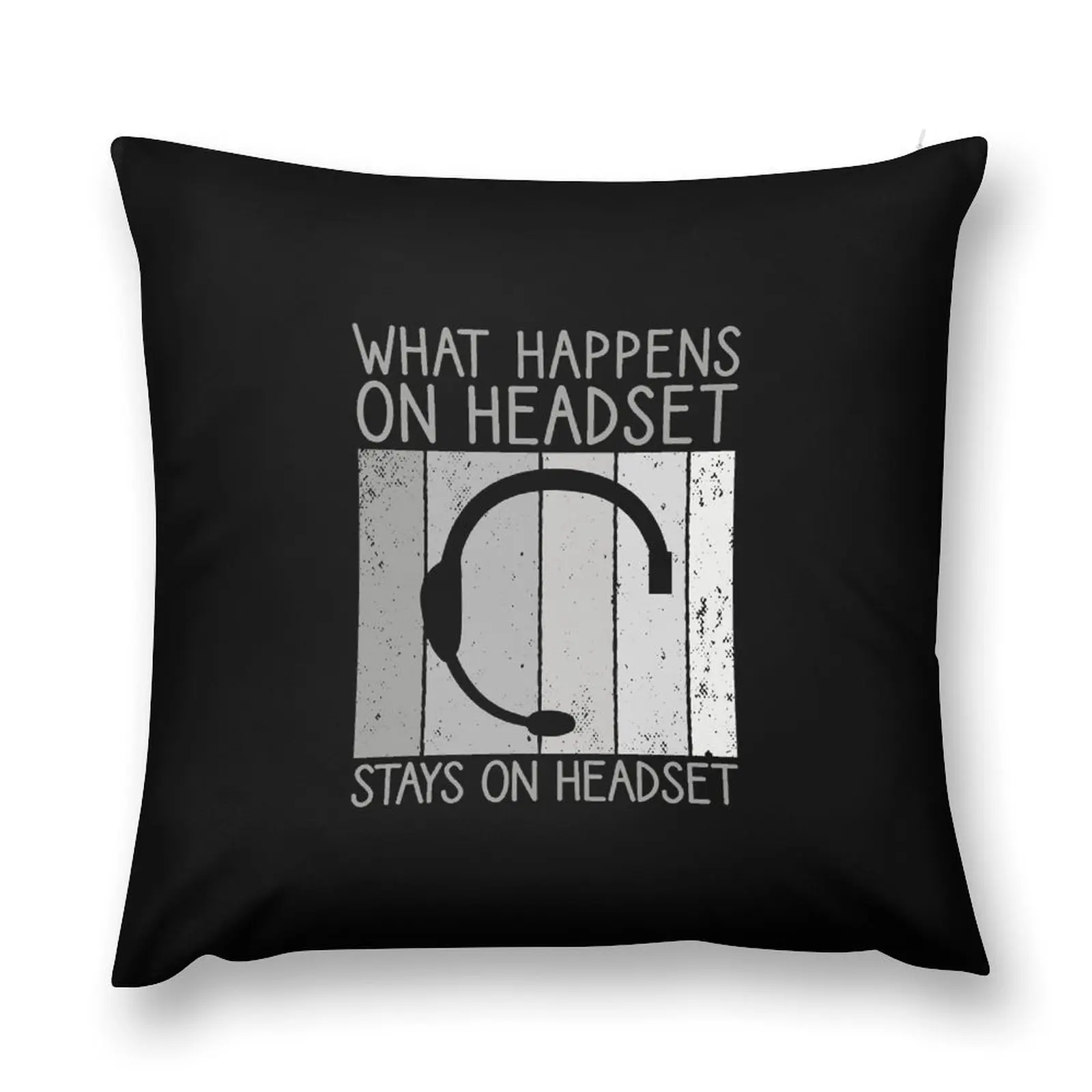 What Happens On Headset Stays On Headset, Backstage Tech Throw Pillow Cushion Cover Luxury pillow