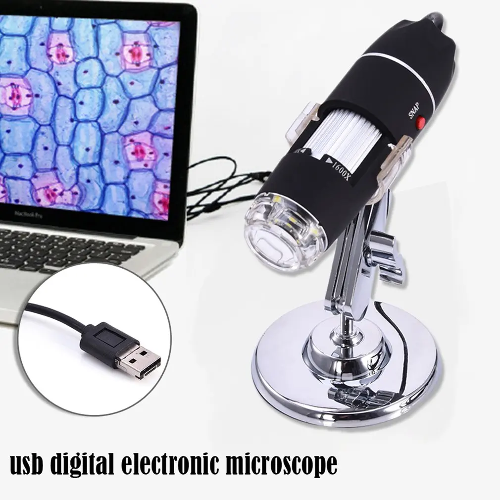 

1600X 8 LED Electronic Microscope With Stand Digital Microscope Portable USB Endoscope Camera Microscopio Magnifier Dropshipping