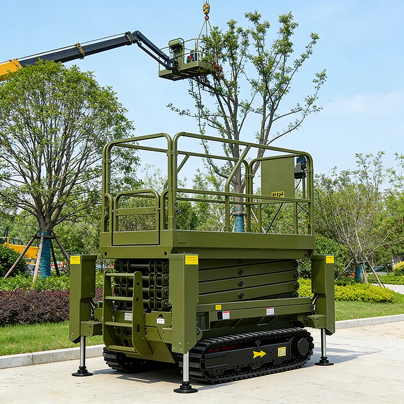 Self Propelled Scissor Lift Electric Mobile Aerial Work Platform with Zero Turning Radius for Indoor Use