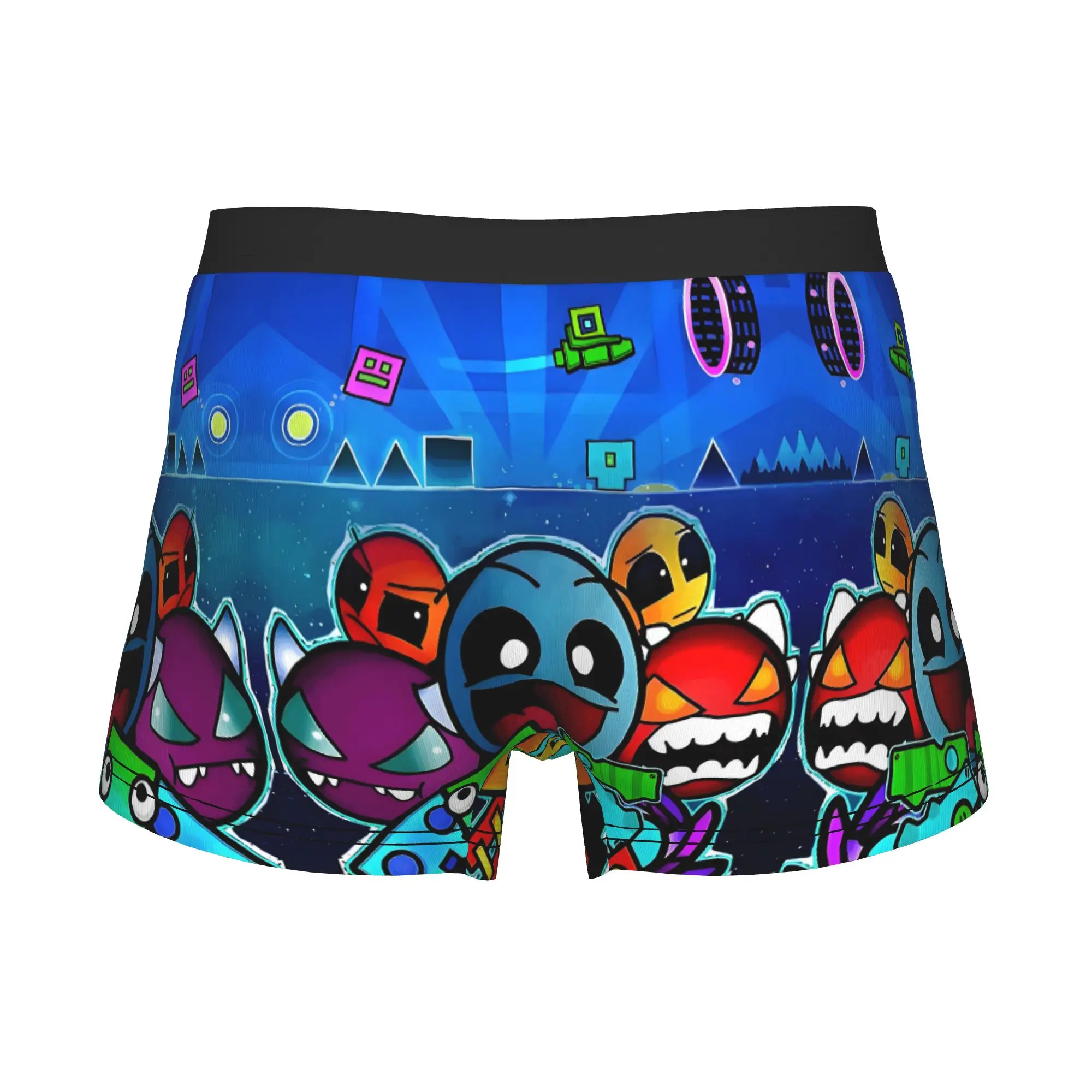 Geometry Dash Game Boxers Shorts Men's Cartoon Video  Briefs Underwear Cool Underpants