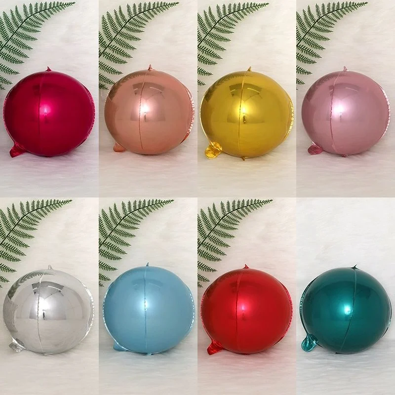 20 Stück 10 Zoll Silber 4D Folienballons Runder Ballon Geburtstag Junggesellenabschied und Weihnachtsgeschenk Dekor Valentinstag Babyparty