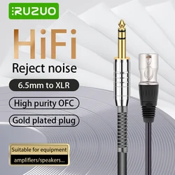 RUZUO Hifi Microphone Cable XLR Aux Cable Jack TRS 6.35 mm/6.5 mm Male to XLR Male Mic Cord Speaker for Mixer Stereo Amplifier