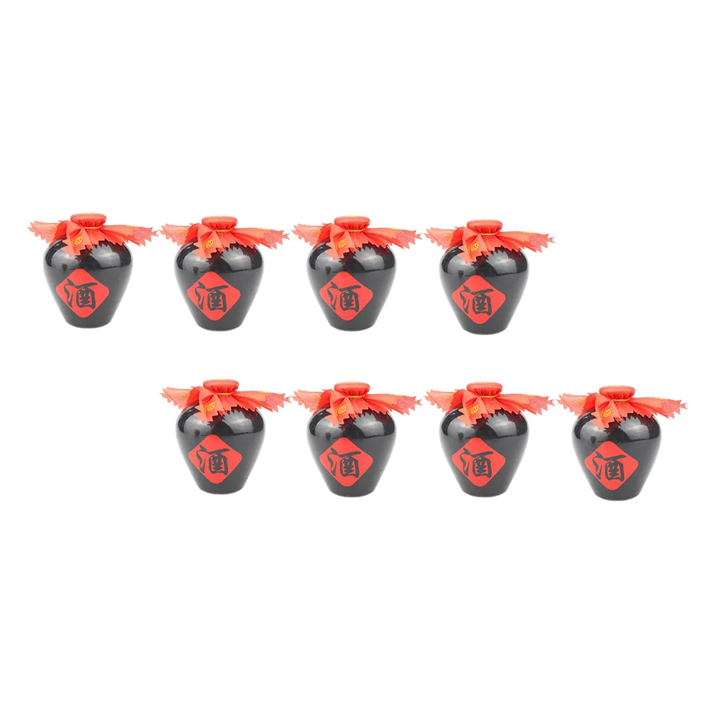 

8 Pcs Plastic Wine Jar Miniature Kitchen Accessories Dollhouse Decorative Decorations